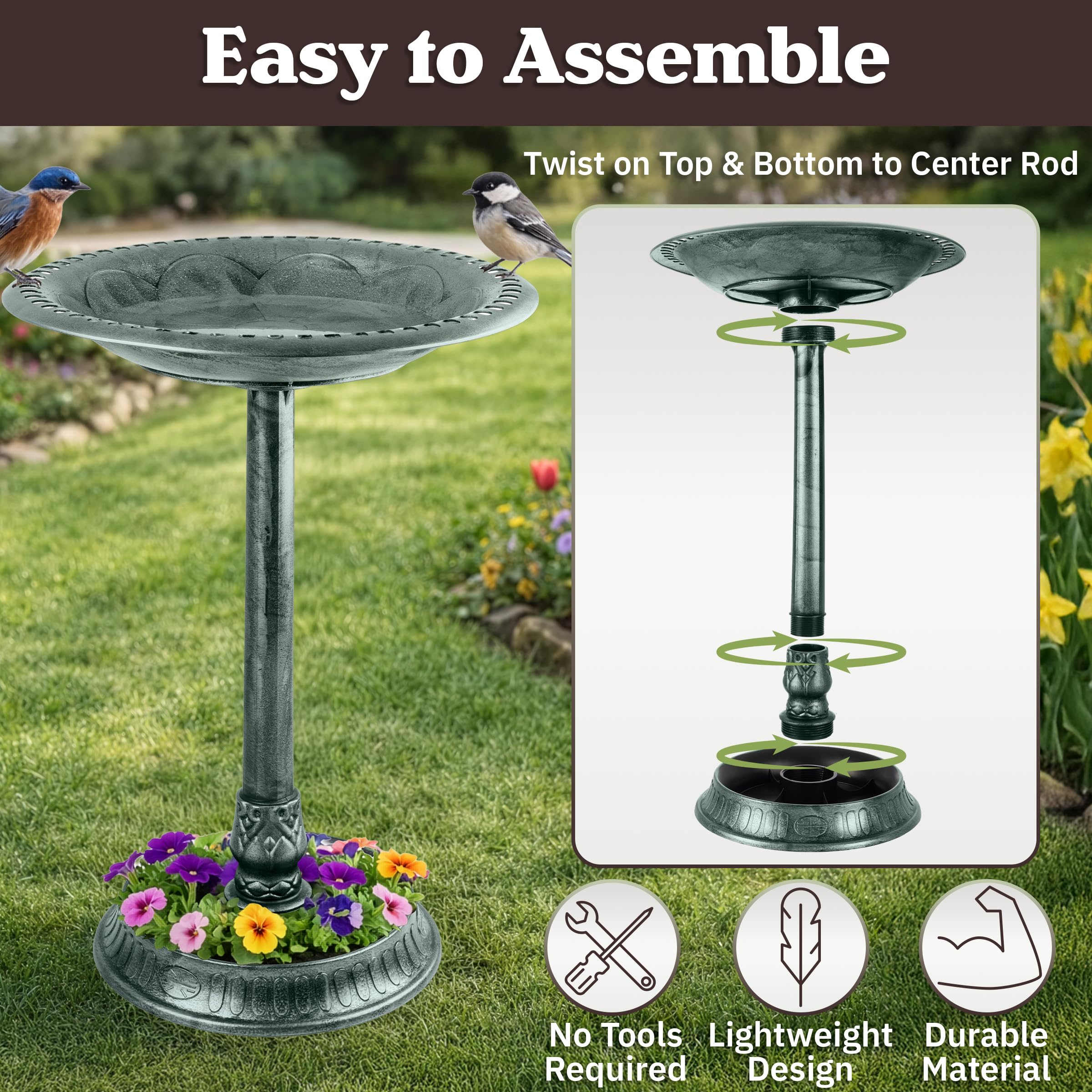 Pure Garden size comparison next to patio chair showing scale and placement benefit