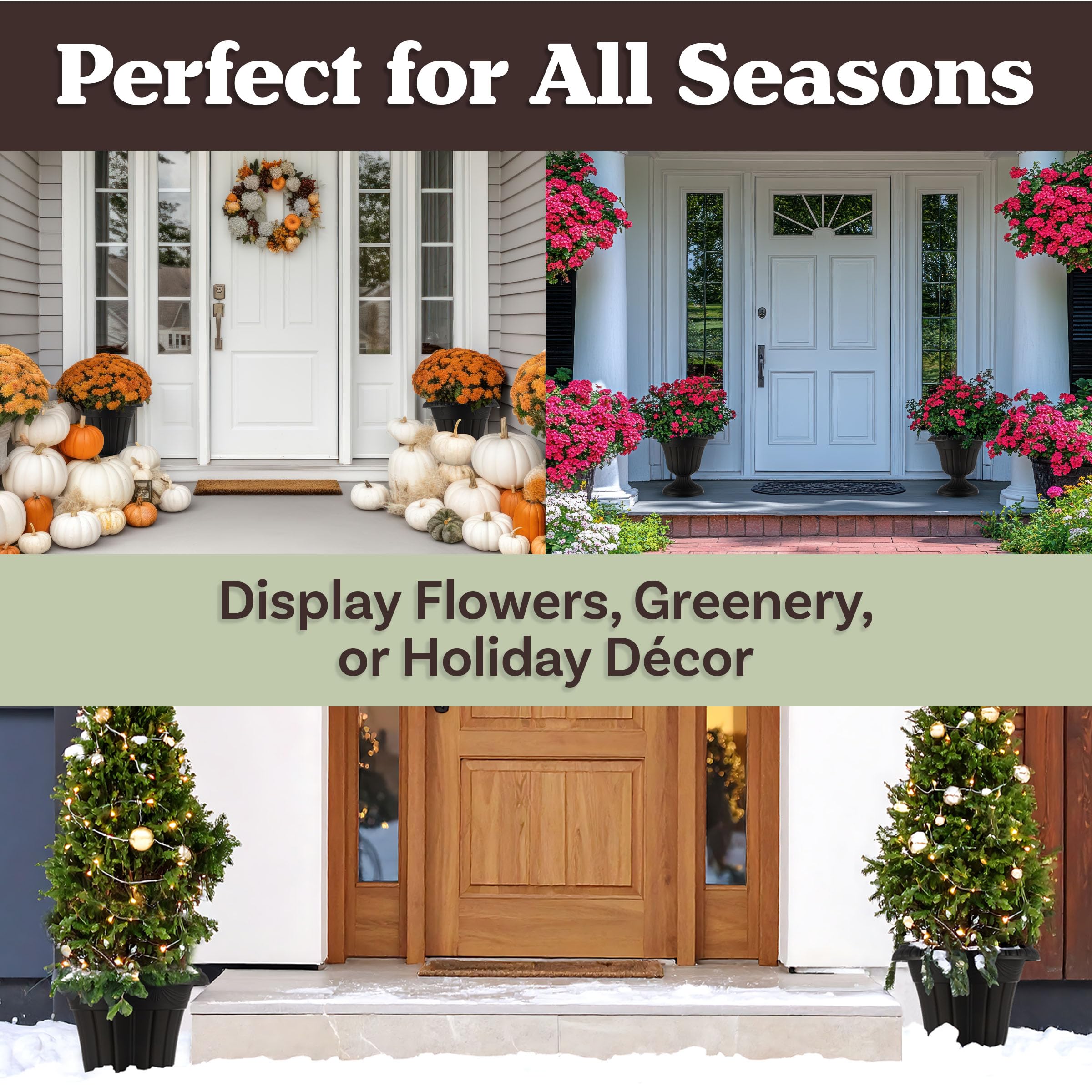 Pure Garden planter next to doorway for scale and easy one-person placement benefit