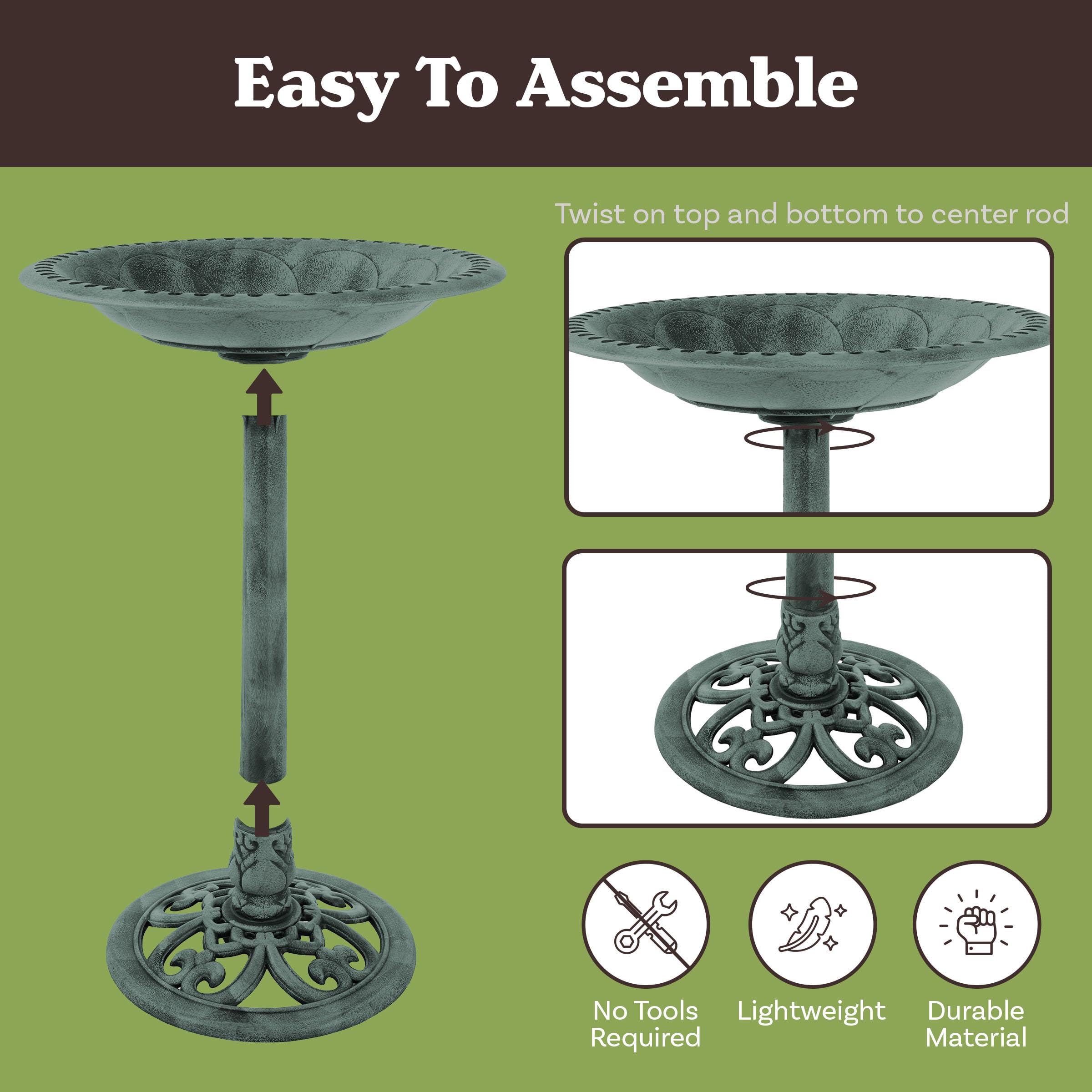 Pure Garden next to patio chair showing scale and how it fits small outdoor spaces