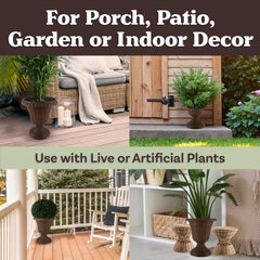 Pure Garden planter next to hands for size comparison showing portable, easy-to-move benefit