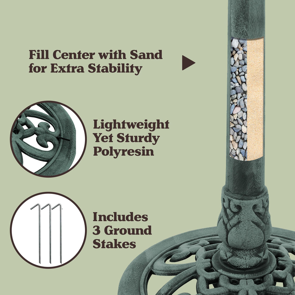 Pure Garden detailed scrollwork on post highlighting decorative design and durability