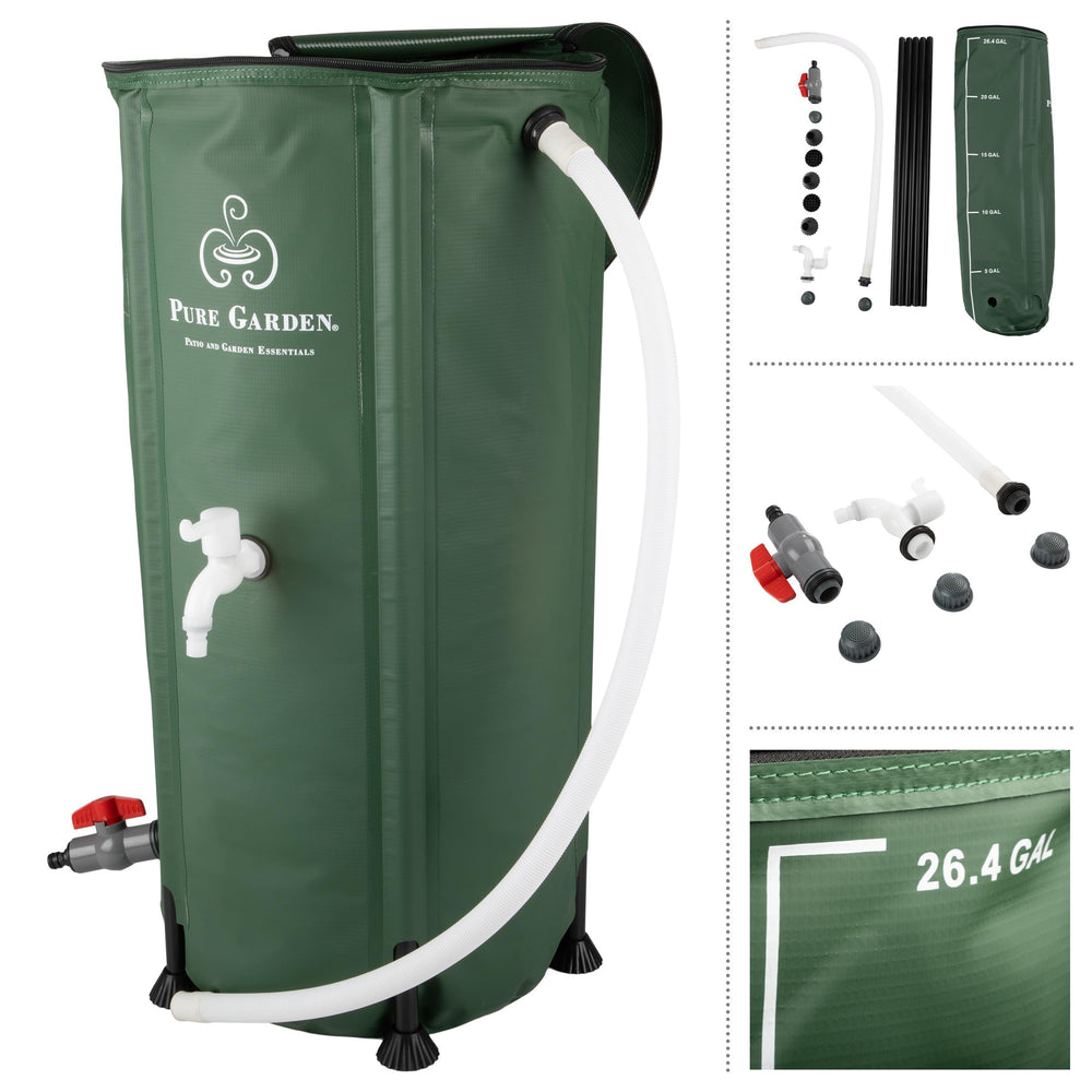 Pure Garden side view highlighting gallon markings for quick capacity checks