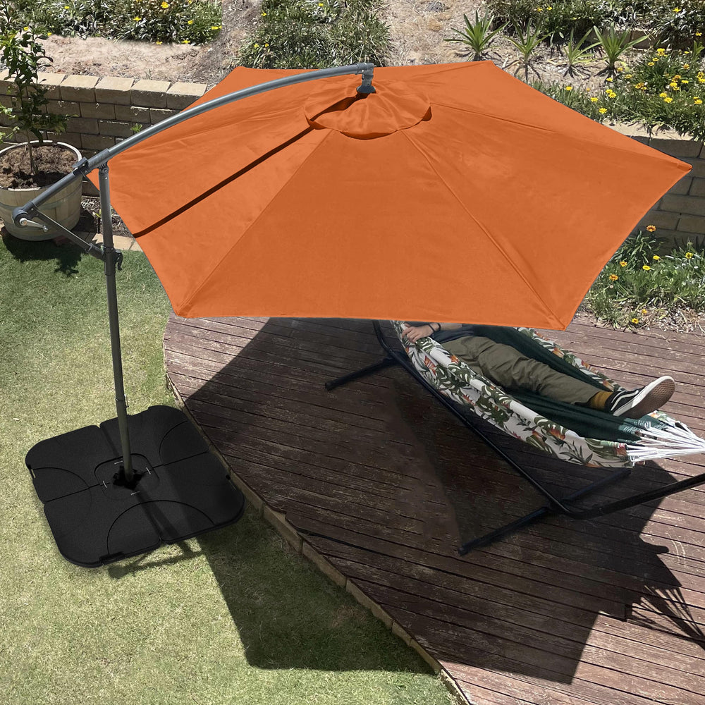 Pure Garden size comparison with lounge set showing generous 10-foot coverage
