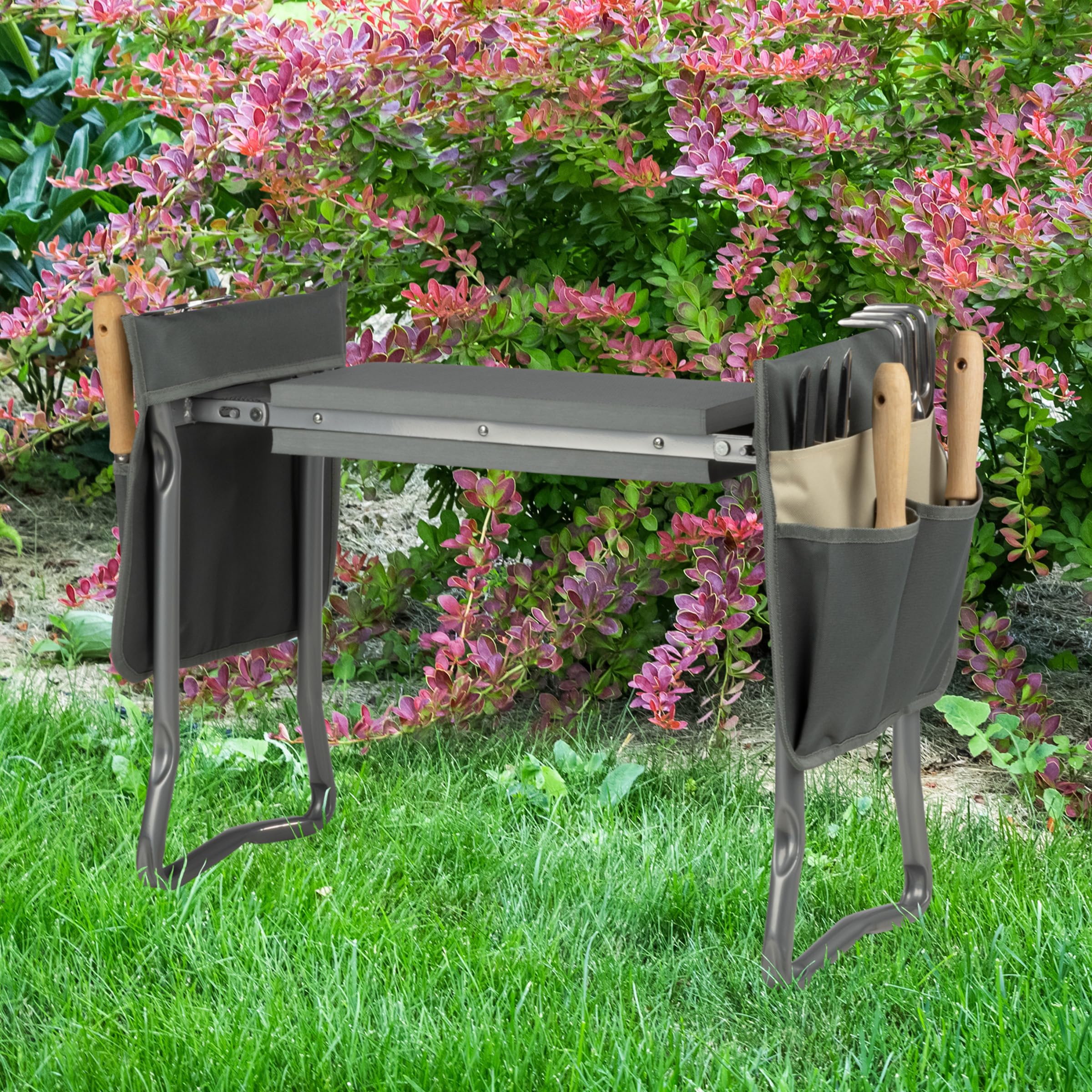 Pure Garden size comparison next to person showing portable scale and capacity