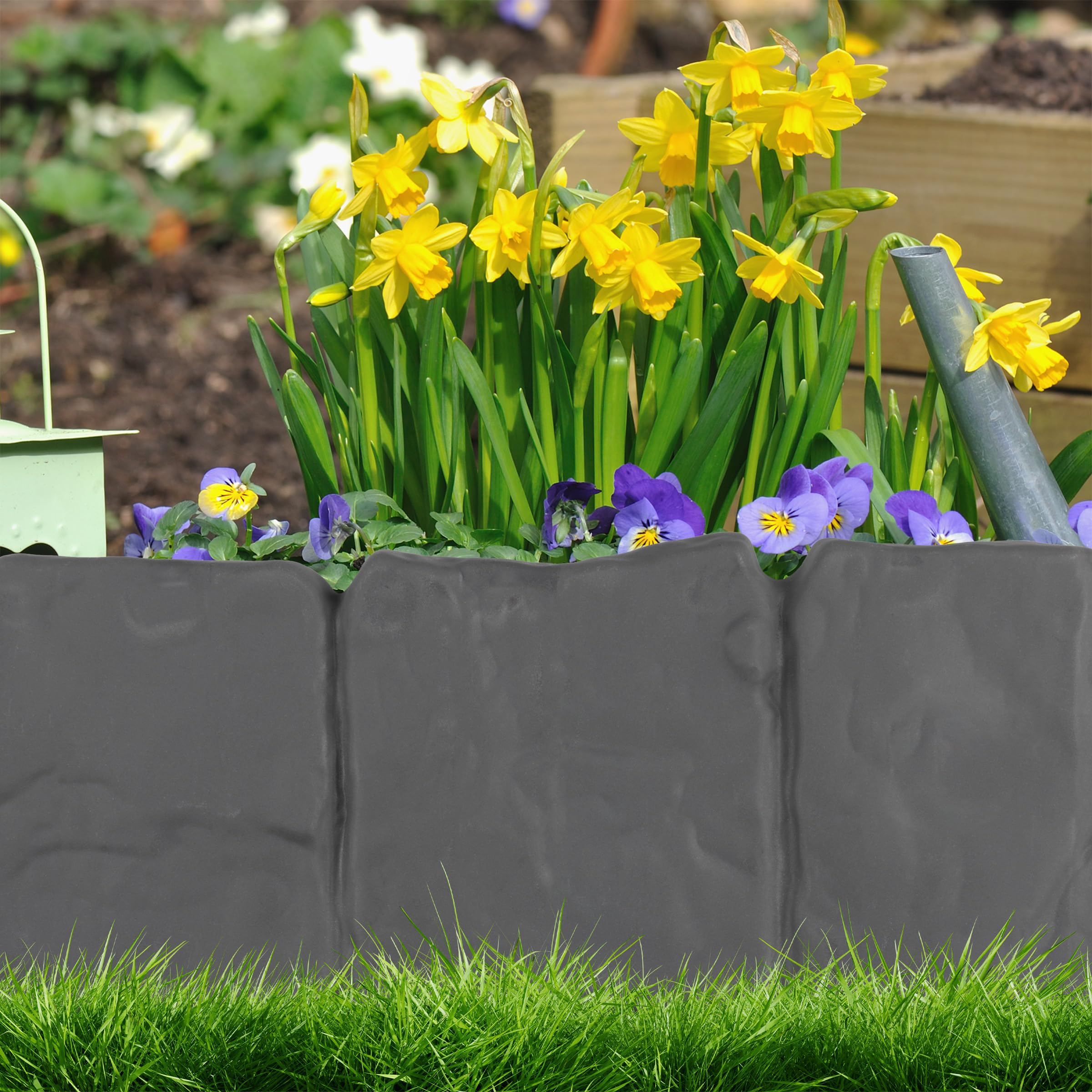Pure Garden panel beside hand for scale conveying compact size and easy handling