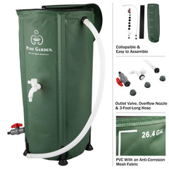 Pure Garden spigot and hose detail for easy watering and controlled flow