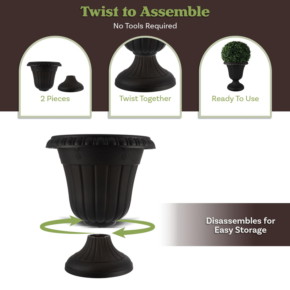 Pure Garden detail of twist-fit assembly demonstrating tool-free quick setup benefit