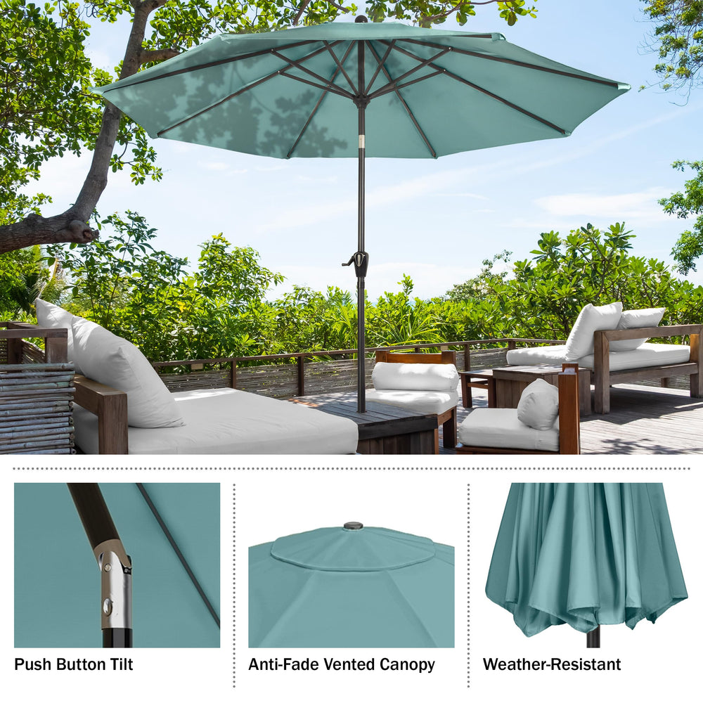 Pure Garden umbrella in a patio setting shading table and chairs for outdoor comfort