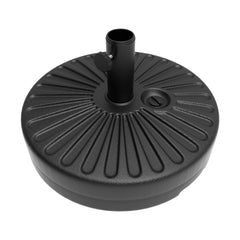 Pure Garden front view of black umbrella stand showing stable footprint benefit