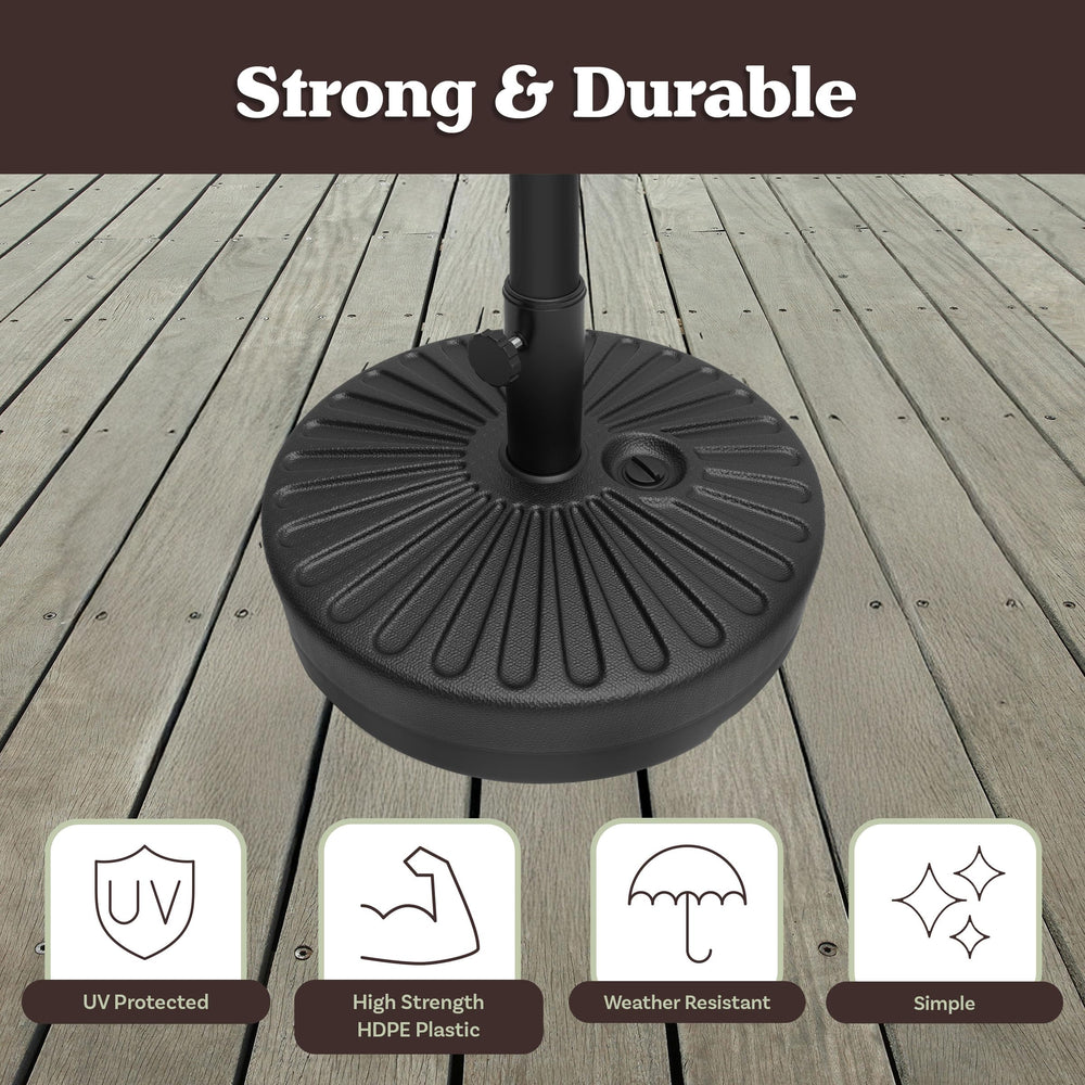 Pure Garden base next to patio chair to show dimensions and space-saving benefit