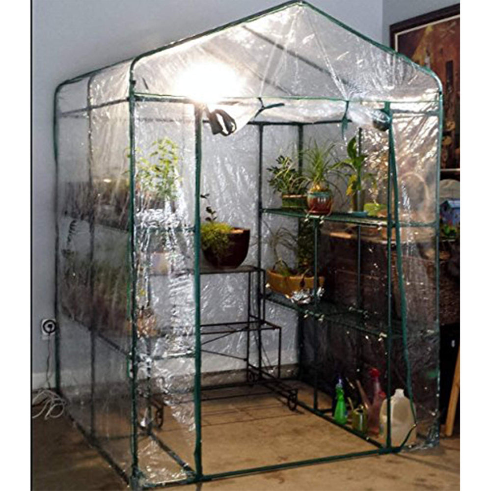 Pure Garden zippered roll-up door open for ventilation and easy access to plants