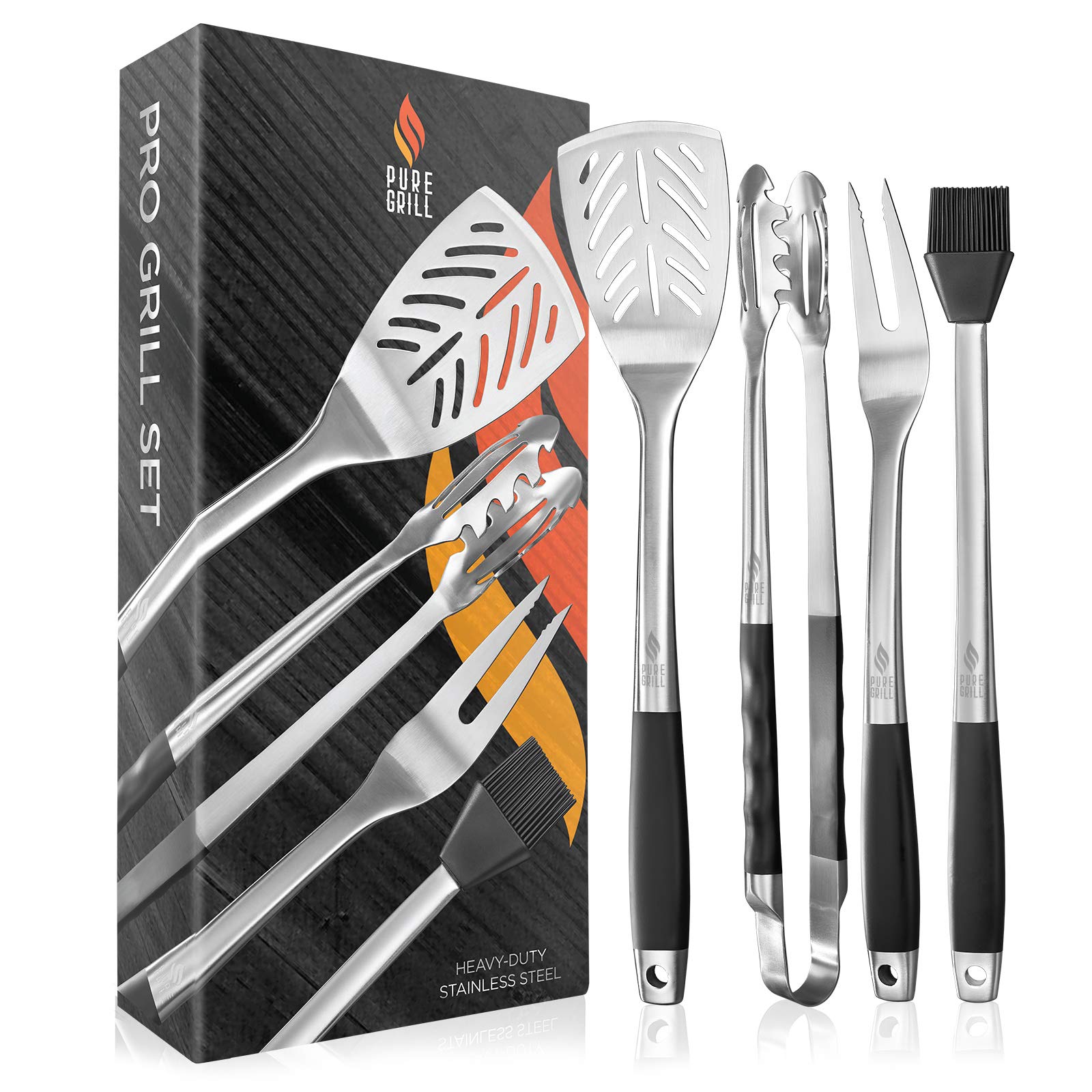 Pure Grill ergonomic handle grip texture offering non-slip comfort