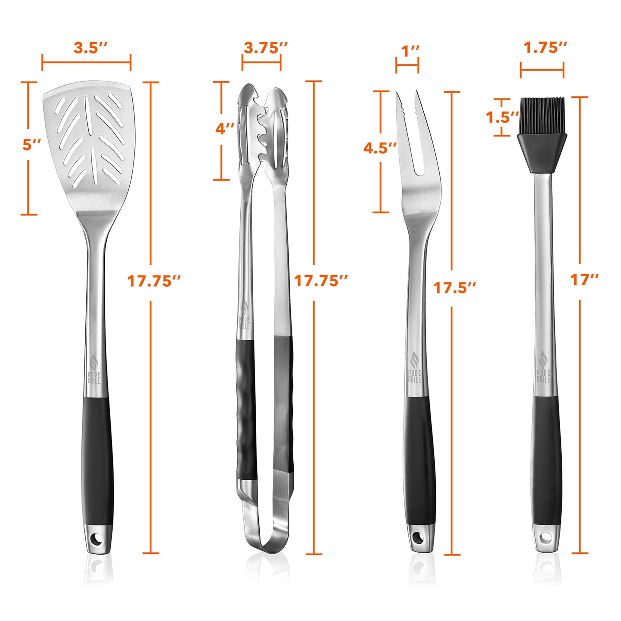 Pure Grill silicone basting brush tip with BPA-free head for clean basting