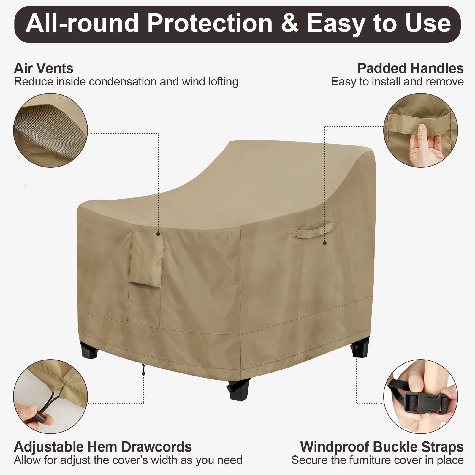 PureFit adjustable hem toggle securing cover tightly in wind