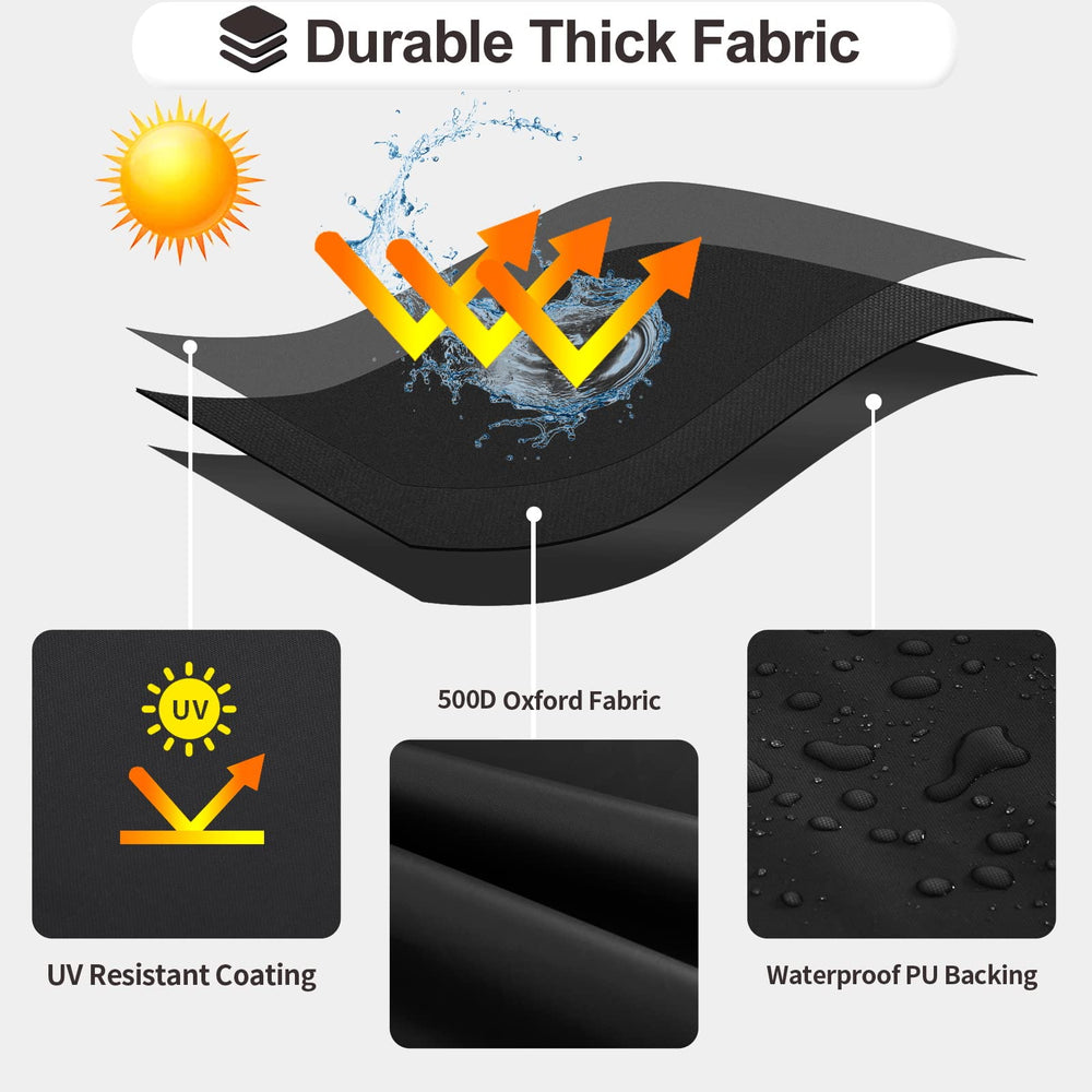 PureFit buckles and drawstring securing cover to prevent wind lift