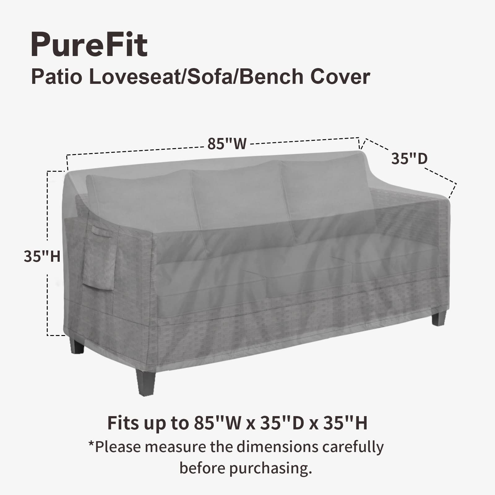 PureFit primer plano del tejido 500D mostrando textura resistente y repelencia al agua