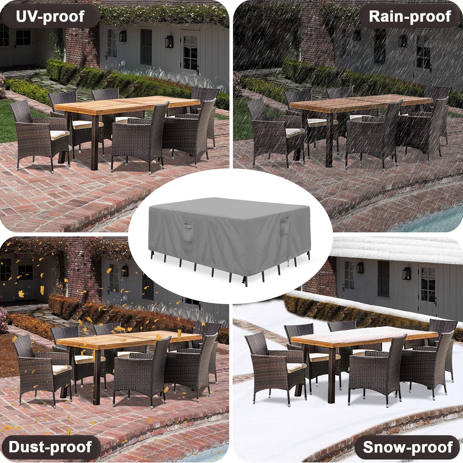 PureFit fastening straps secured to prevent cover from blowing off