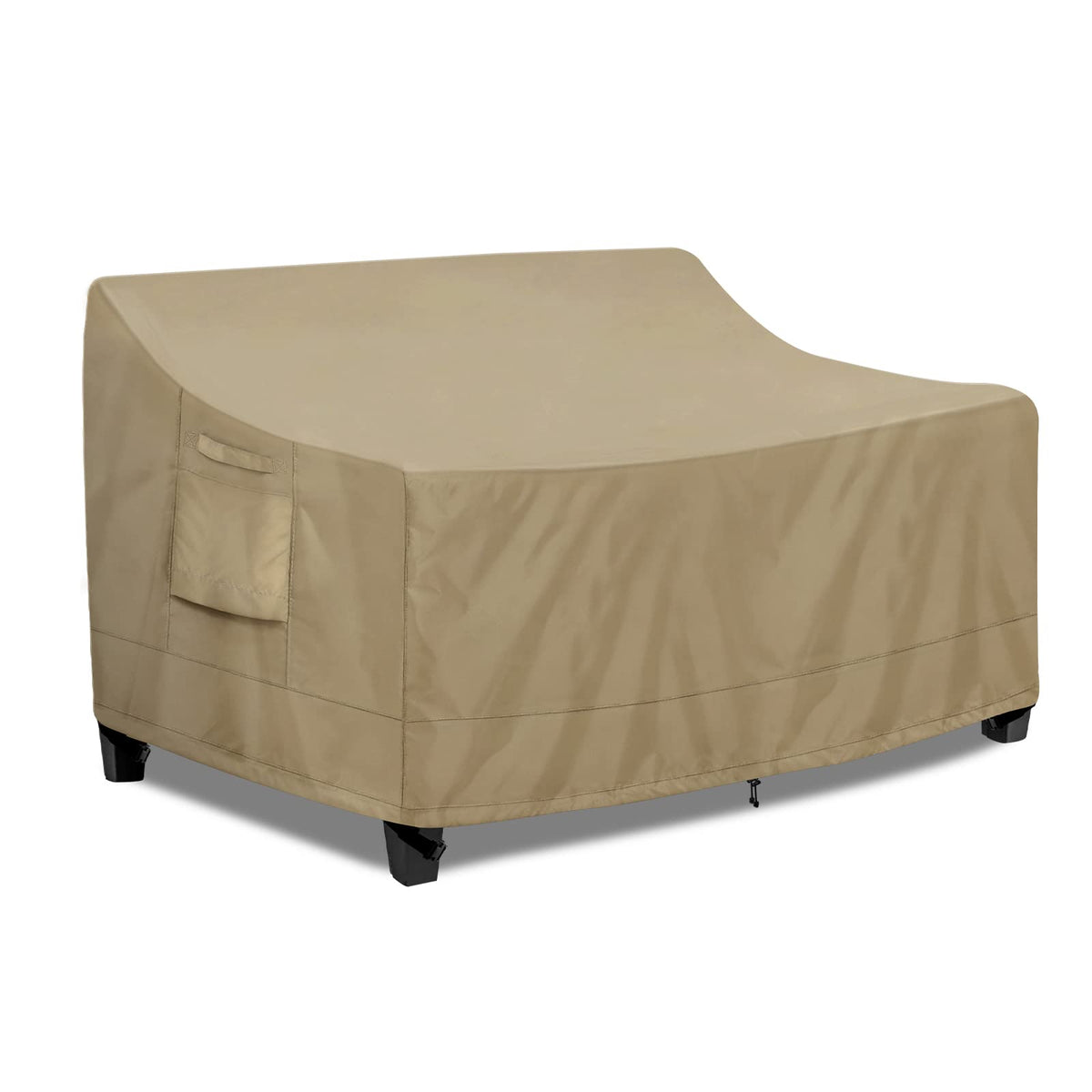 PureFit front view on loveseat showing full protection benefit