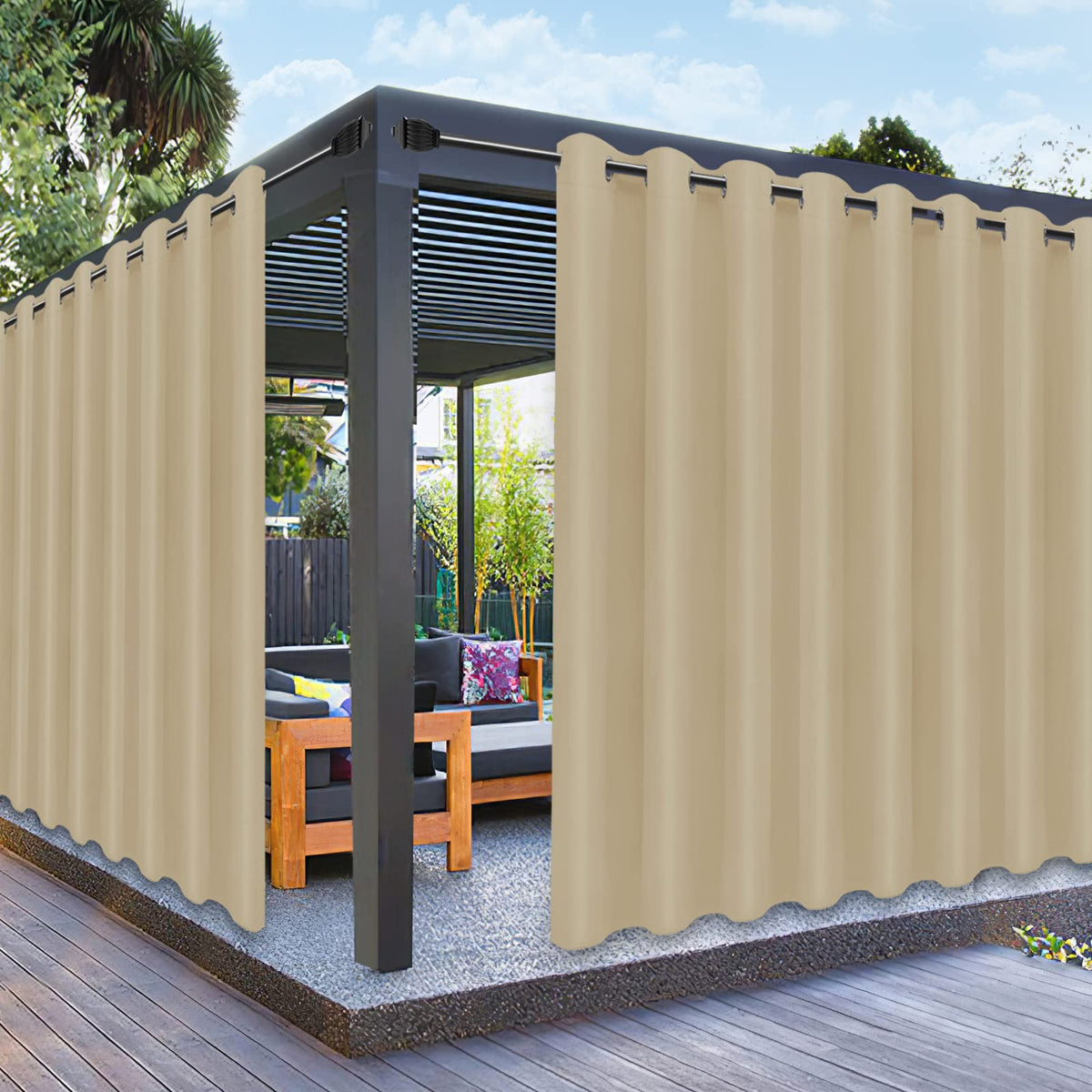 PureFit front panel hung on patio showing coverage and style benefit
