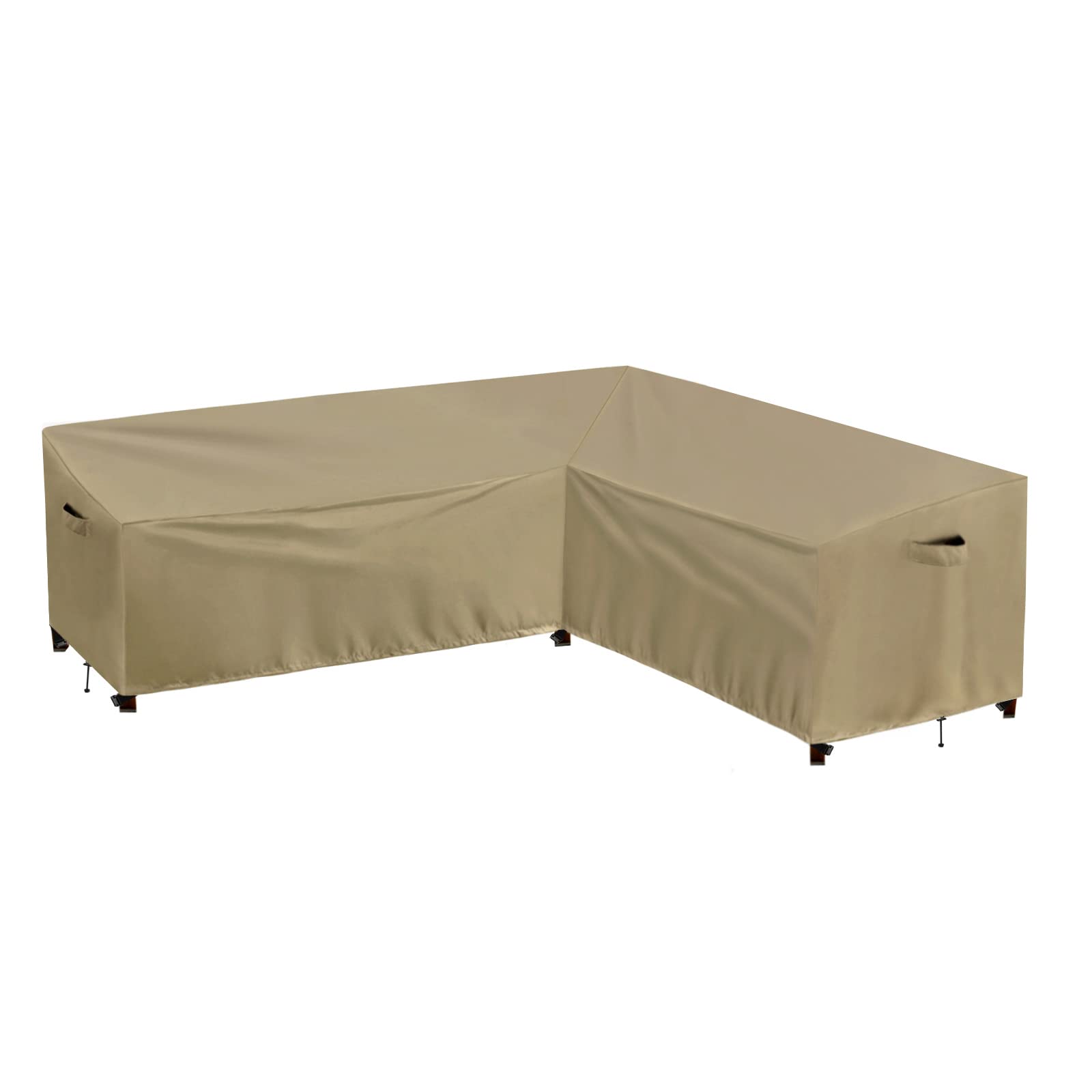 PureFit front view of L-shaped cover protecting sectional against weather