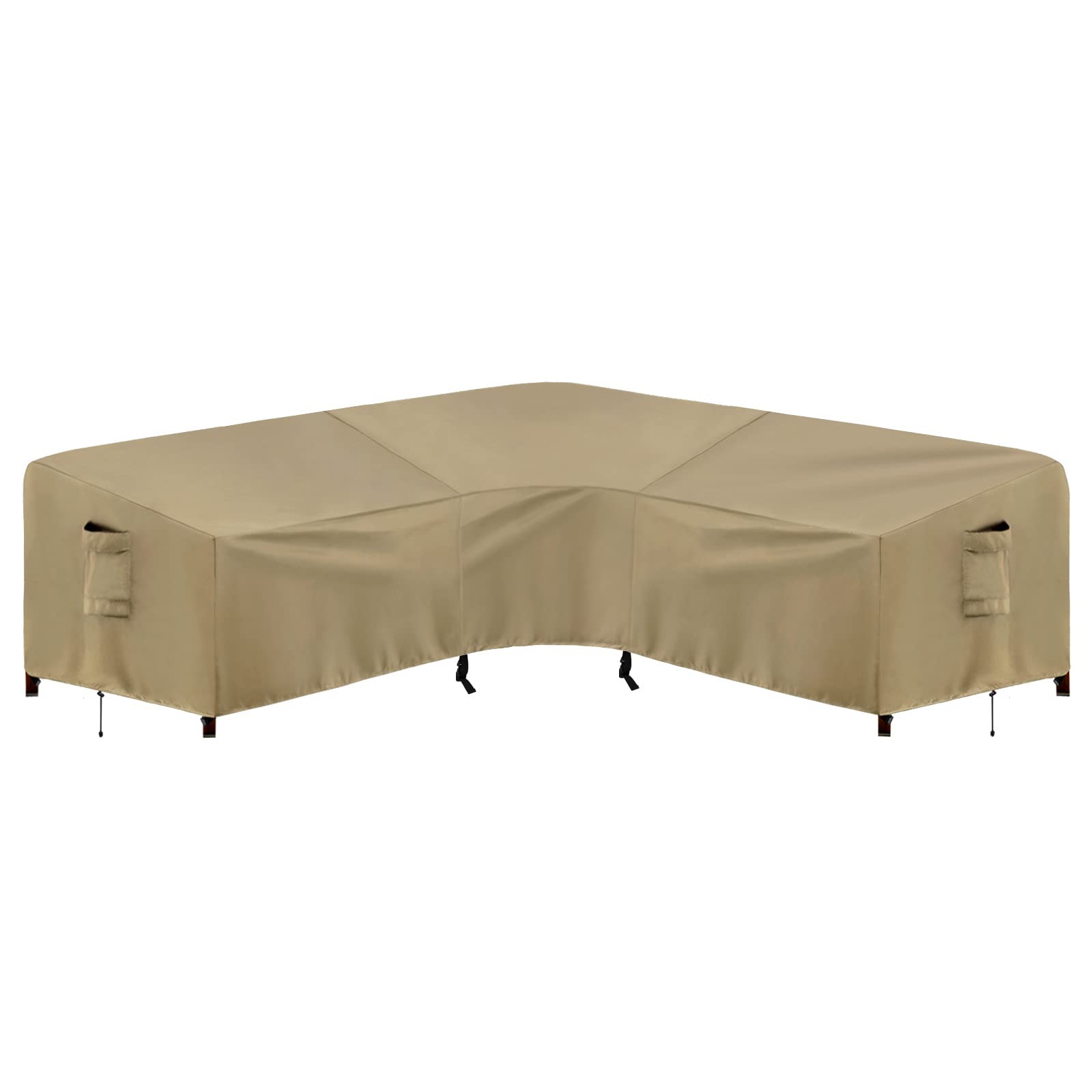 PureFit front view of L-shaped cover protecting sectional, shows full coverage benefit