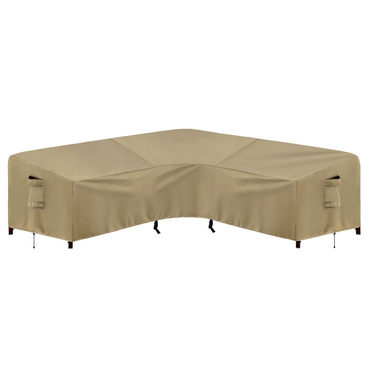 PureFit front view of L-shaped cover protecting sectional provides full-weather protection