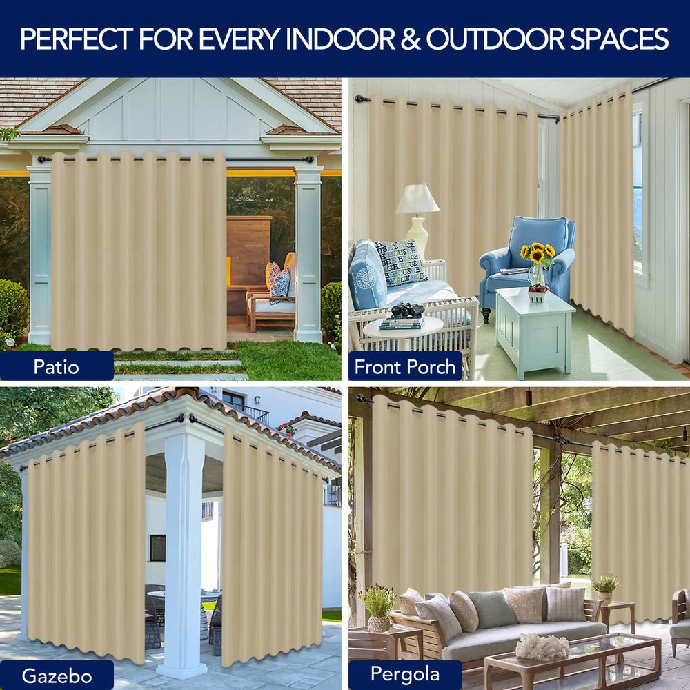 PureFit curtains framing a patio creating private comfortable space