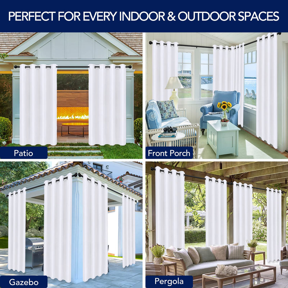PureFit curtains beside measuring tape showing 52x95 inch panel size