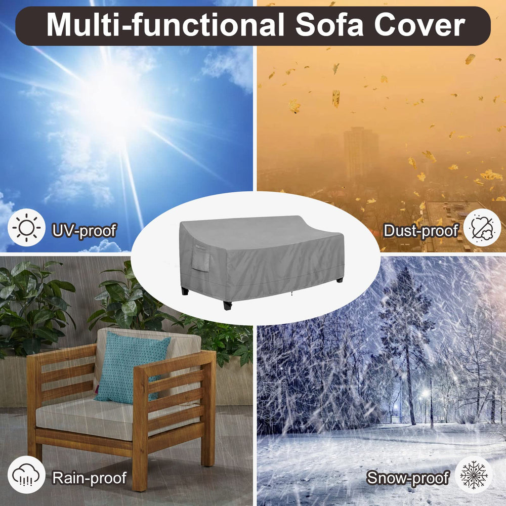 PureFit sofá de patio completamente cubierto, manteniendo el mueble como nuevo