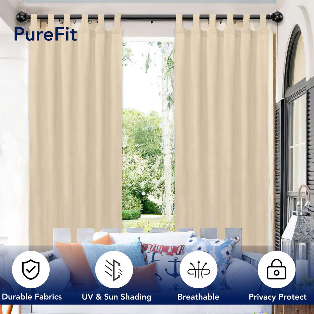 PureFit sticky tab top detail for easy hanging and tool-free installation