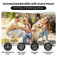 Pure Guard pouch beside potted plant providing outdoor odor defense and plant perimeter protection