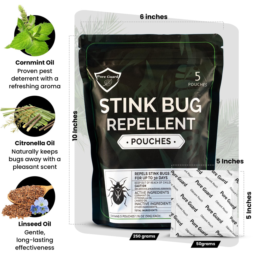 Pure Guard pouch placed on window sill keeping stink bugs away and protecting home