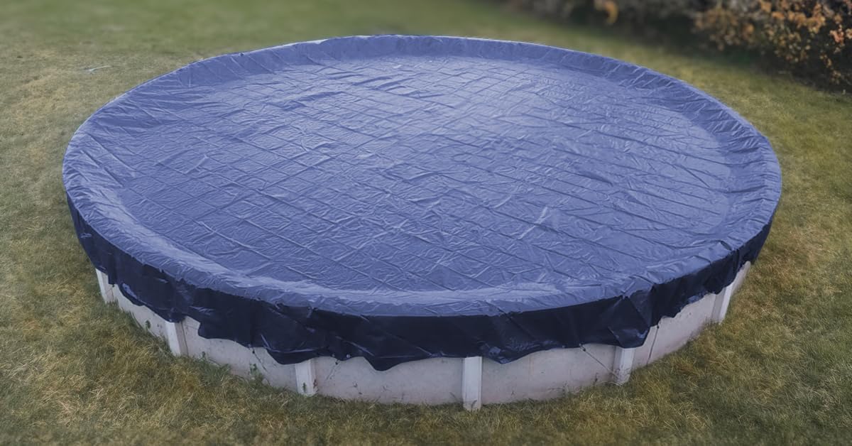 Pureline Denali front view showing full 30 ft cover protecting pool
