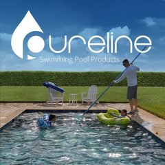 Pureline installer smoothing overlap liner inside a pool for accurate fit and quick install