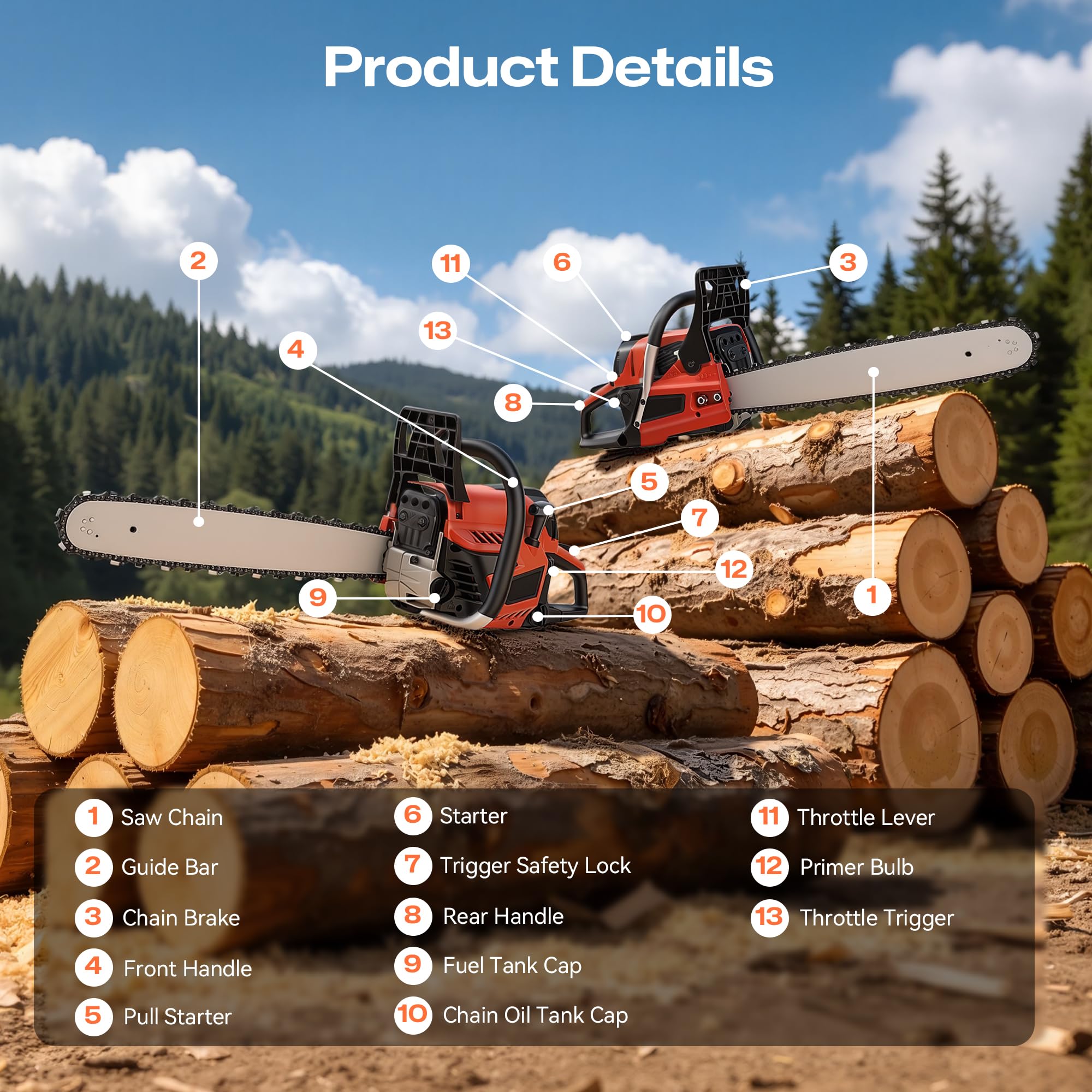 Puritron chainsaw in tree-climbing use demonstrating maneuverability benefit