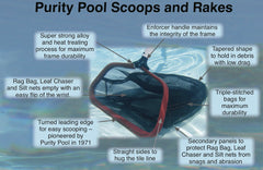 Purity Pool close-up of silt net and backing panel demonstrating fine debris capture