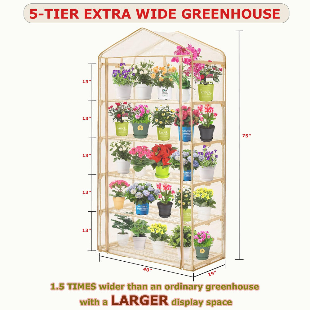 Purlyu shelving detail displaying sturdy five-tier shelves for more plants