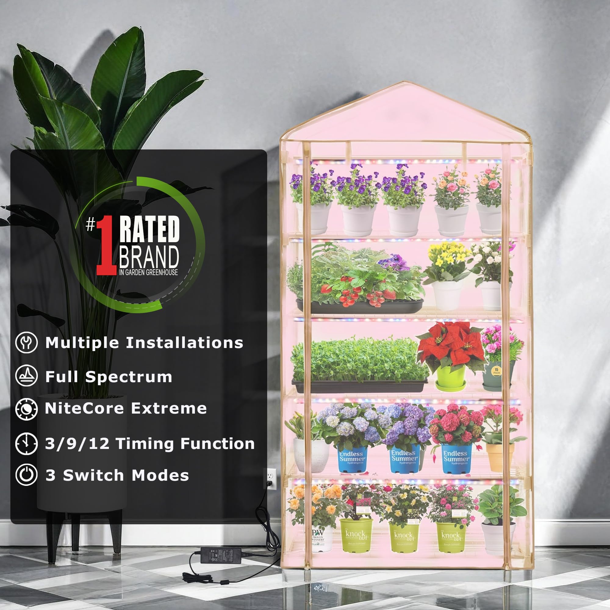 Purlyu zippered door access opened for ventilation and easy plant tending benefit