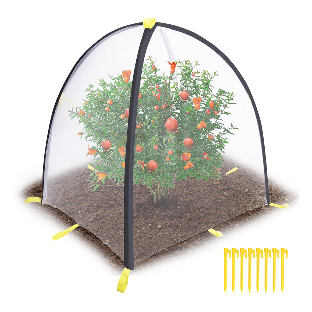 PURPLE STAR 1N front view showing full assembled insect barrier tent protecting plants
