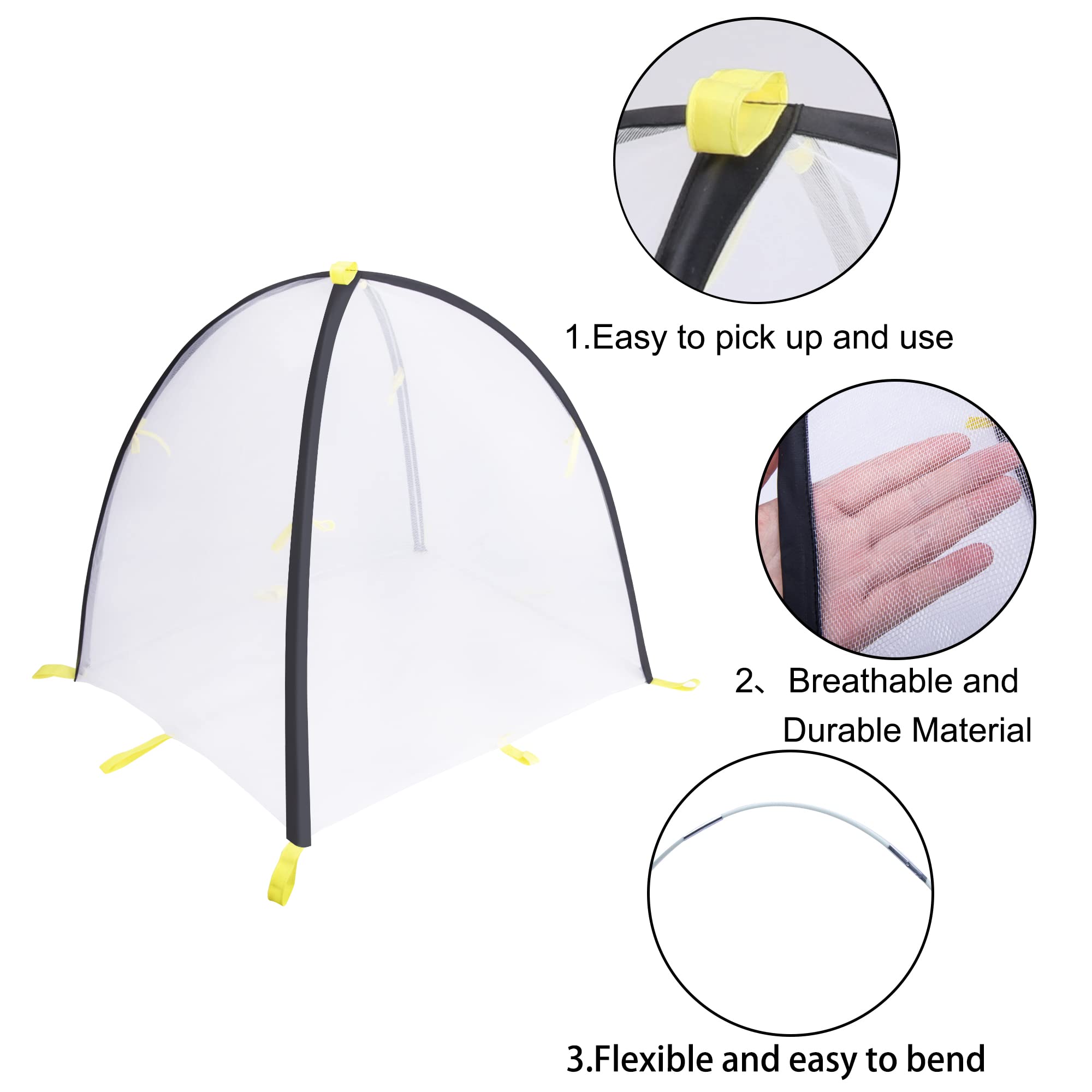 PURPLE STAR 1N set with plastic-coated poles and stakes showing easy installation