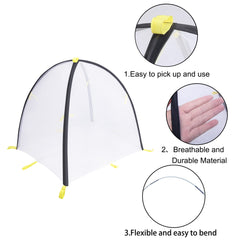 PURPLE STAR 1N set with plastic-coated poles and stakes showing easy installation