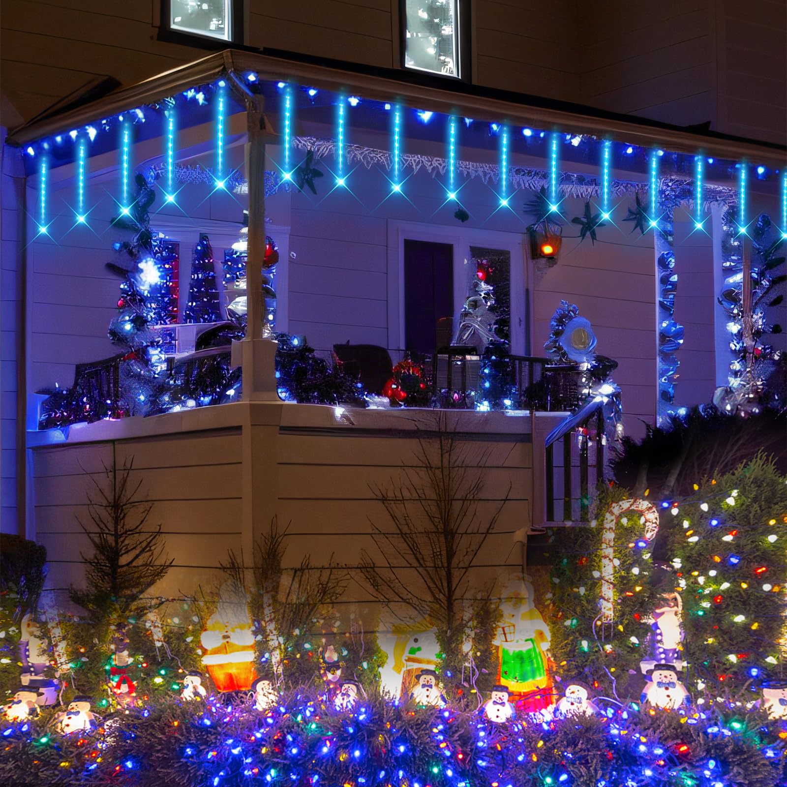 Purtuemy close-up of tube LEDs showing falling meteor pattern