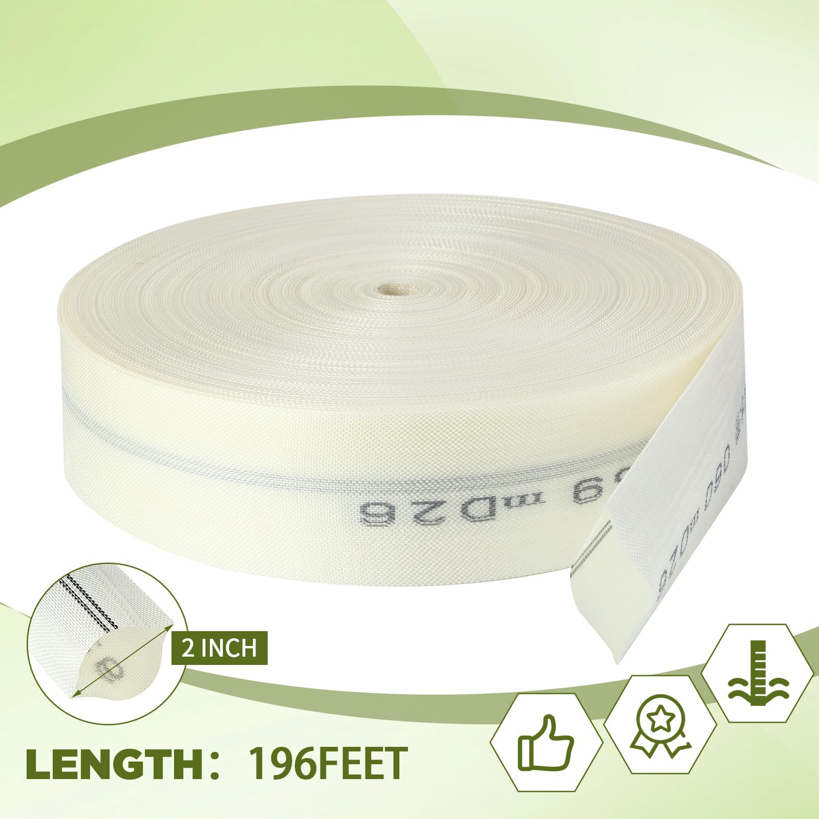 Pushglossy hose rolled flat for compact storage and easy transport benefit
