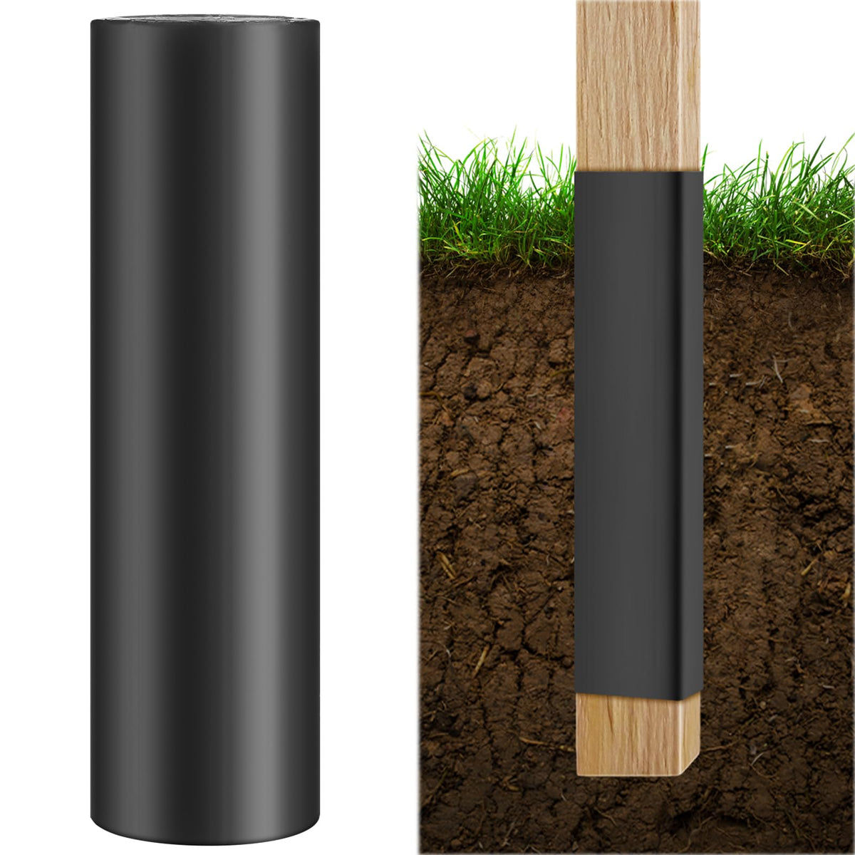 Pushglossy front roll view showing full PVC butyl tape and compact packaging benefit