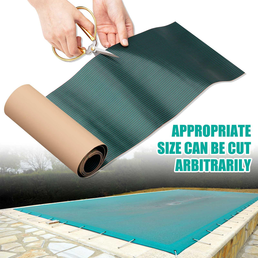 Pushglossy patch applied on pool cover illustrating seamless repair and improved cover life