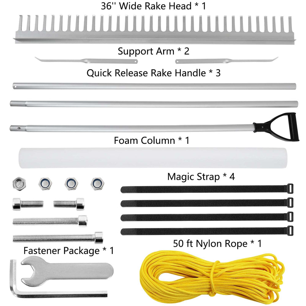 PVNIEFC collapsed rake folded for compact storage and transport
