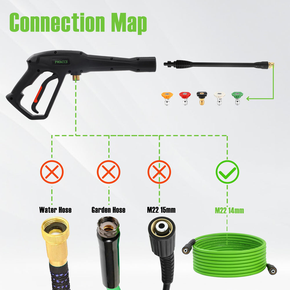PWACCS 25 ft high pressure hose fully extended for greater reach