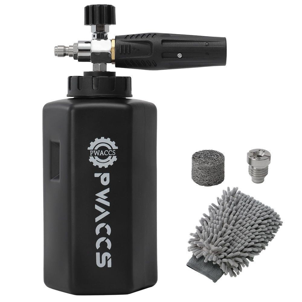 PWACCS foam cannon front view showing durable body and easy grip