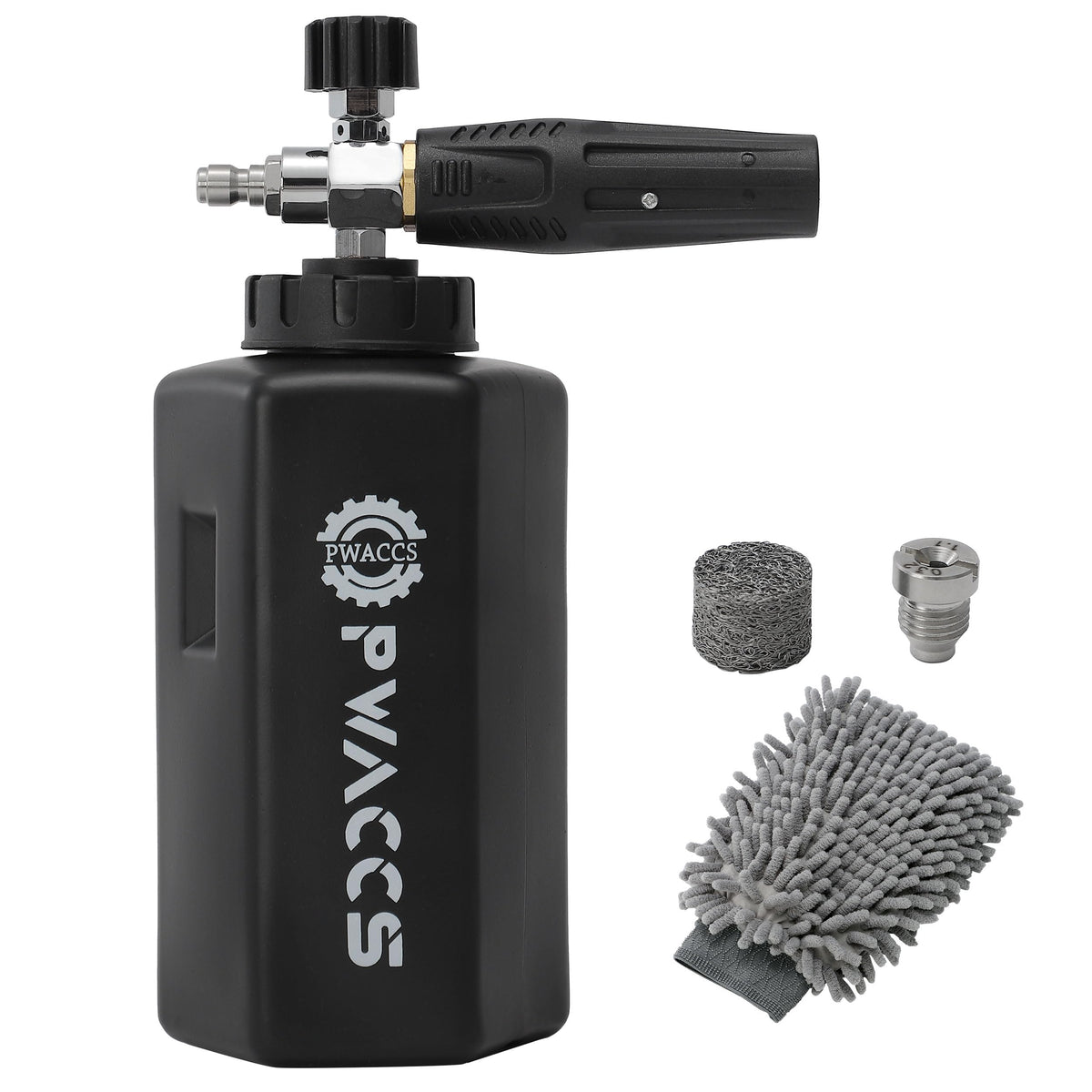 PWACCS foam cannon front view showing durable body and easy grip