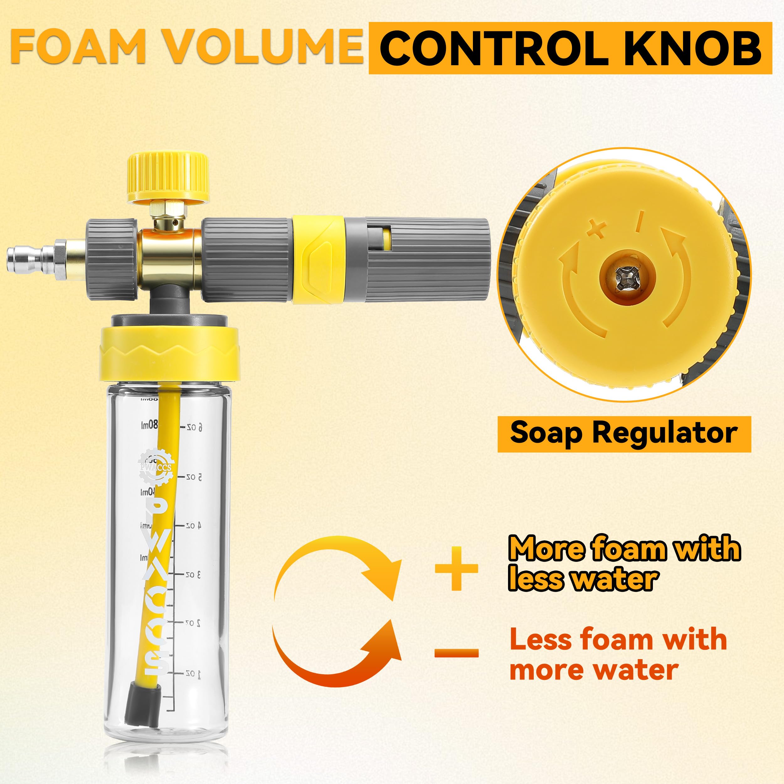 PWACCS gun with four nozzle tips mounted for quick spray pattern changes